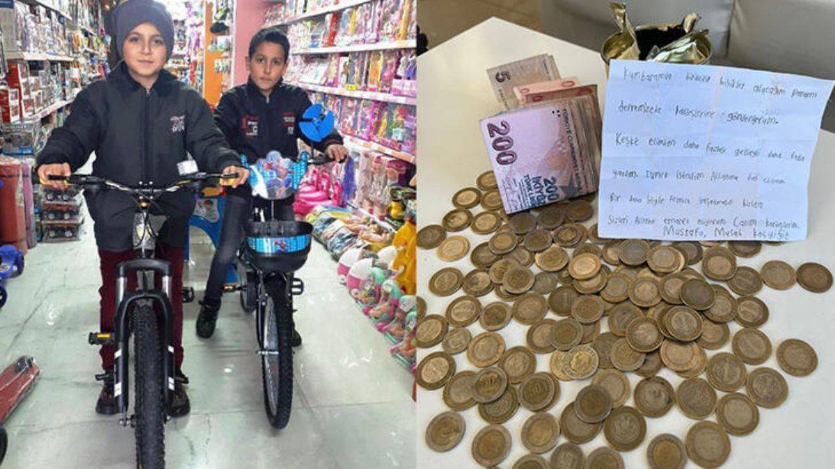 Kumbaralarını 'Sizleri Allah'a emanet ediyoruz' notuyla gönderen kardeşlere bisiklet sürprizi