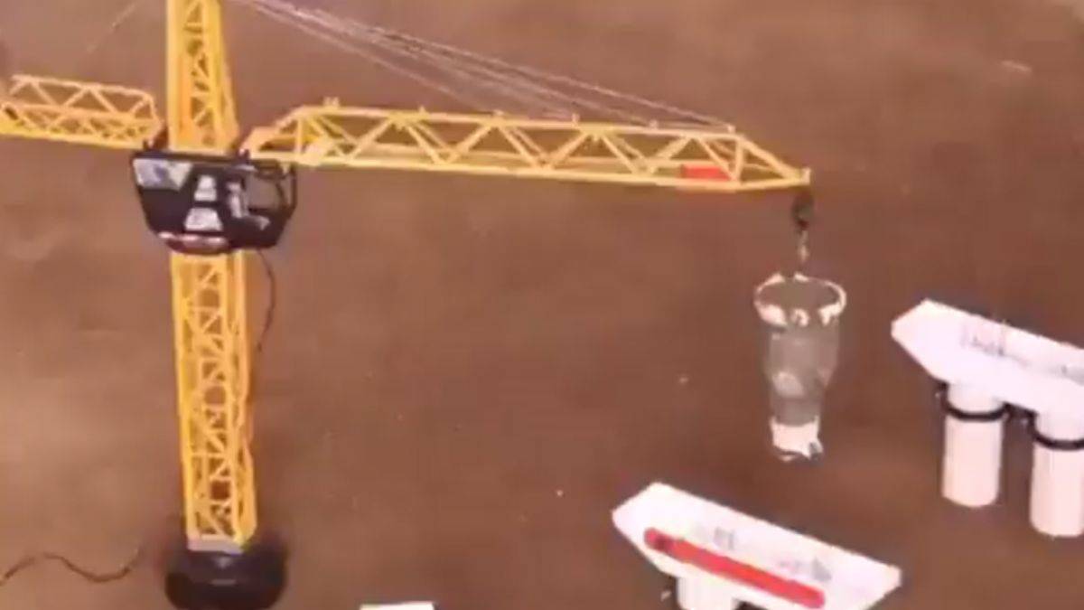 Minyatür 'viyadük inşaatı'nda gerçek malzeme