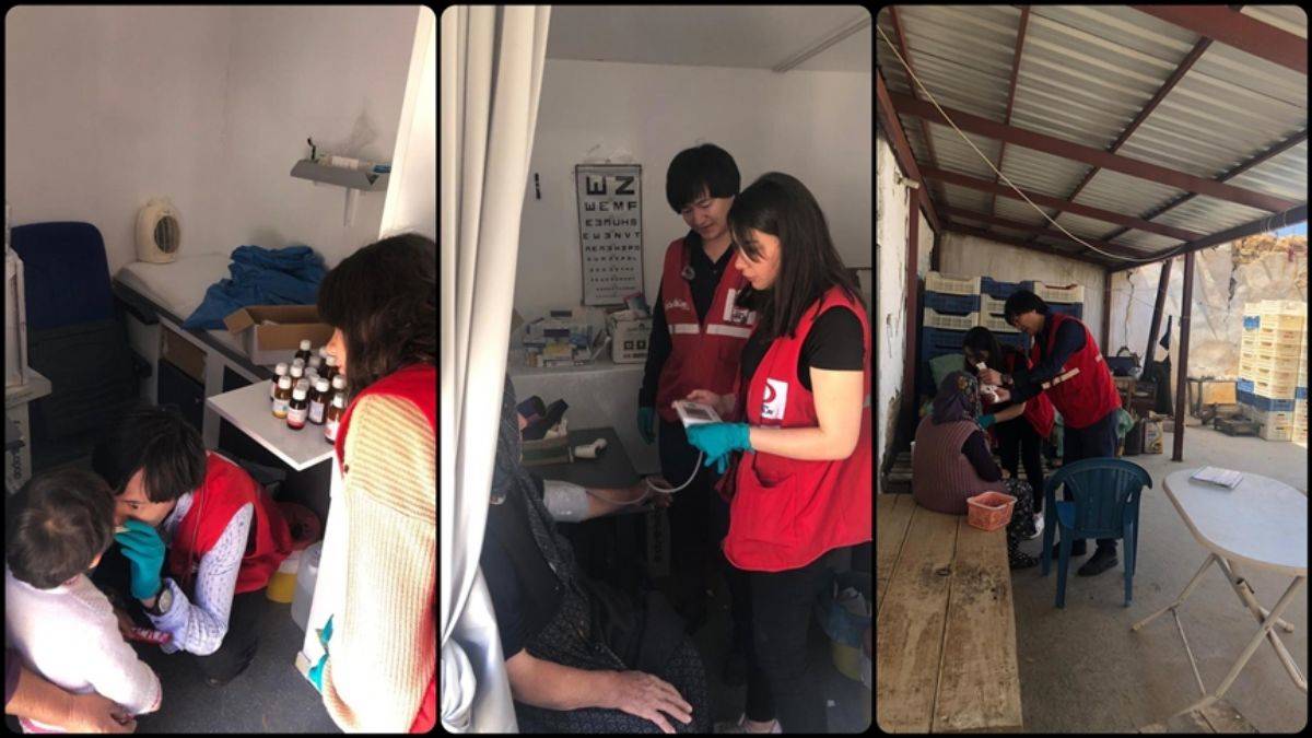 Türk Kızılay mobil sağlık aracı, Malatya'da depremzedelere hizmeti sürdürüyor