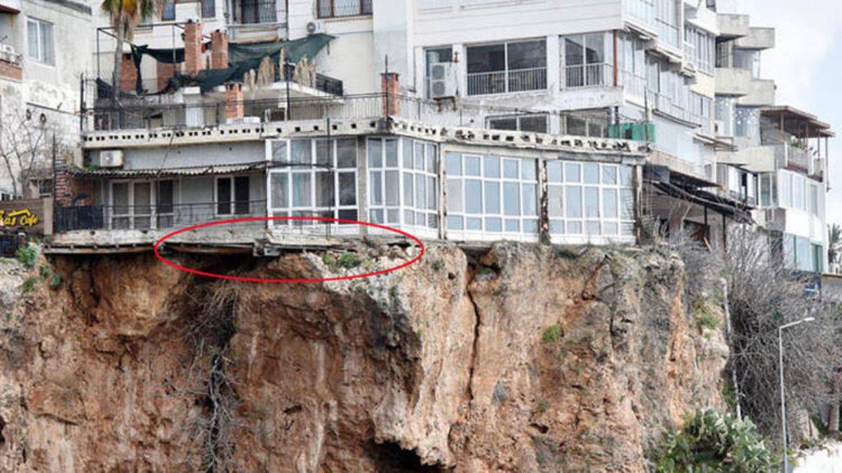 Çatlak falez üzerindeki yapıya 'Güçlendirme gerekmiyor' raporu