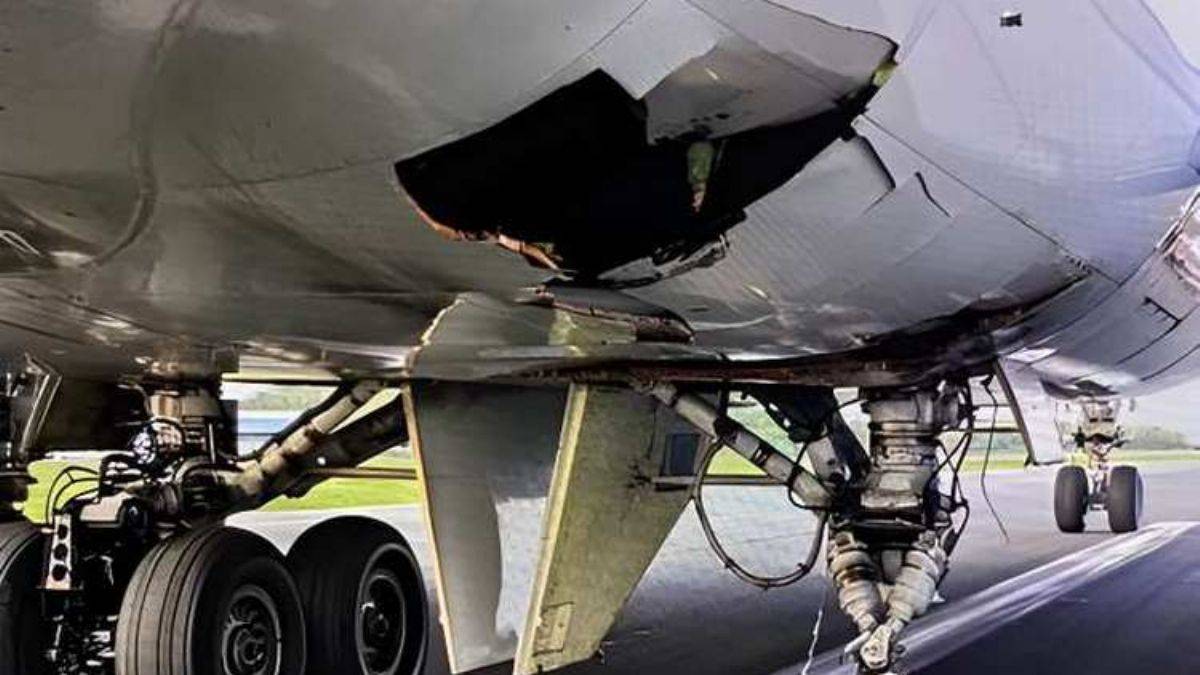 Acil inişte iniş takımları koptu