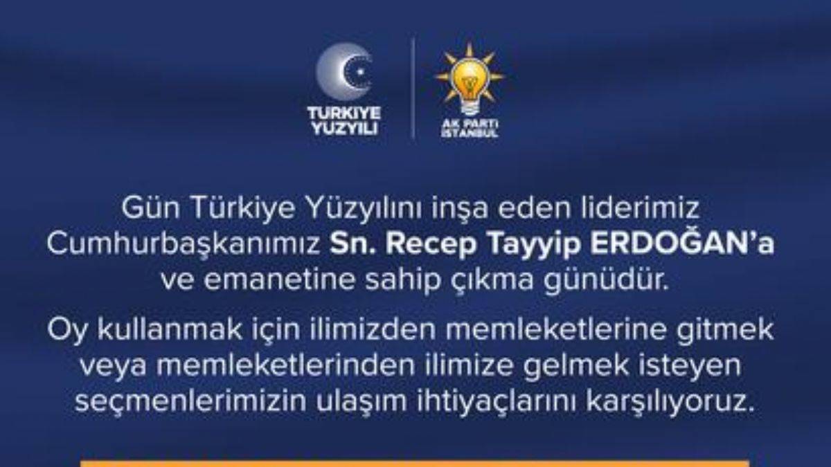 AK Parti'den ikinci tur öncesi ulaşım desteği