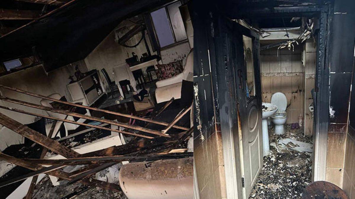 Çatıya yıldırım düştü, üst daire küle döndü