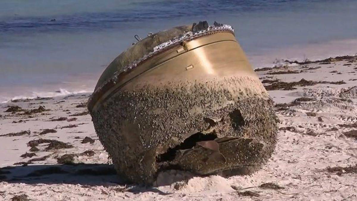 Sahilde bulunan cisim uzay enkazı çıktı