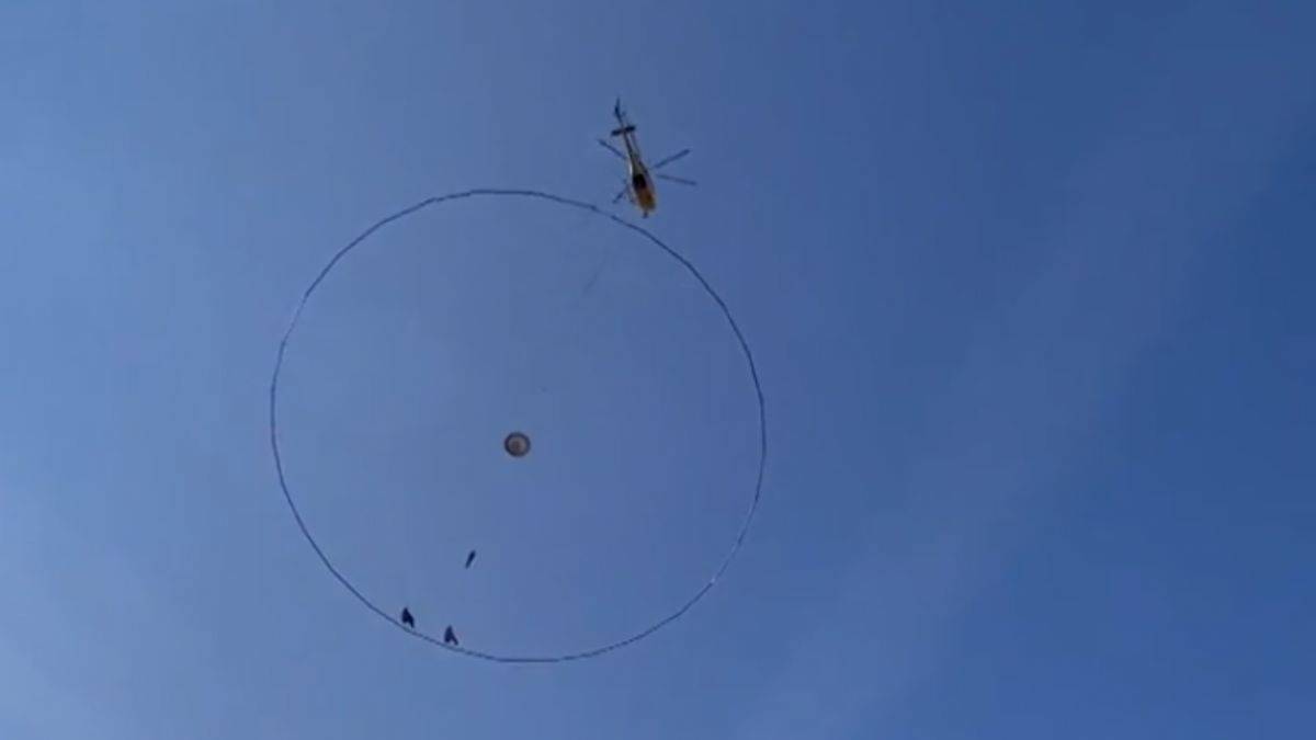 Helikopter ile havadan maden araştırması