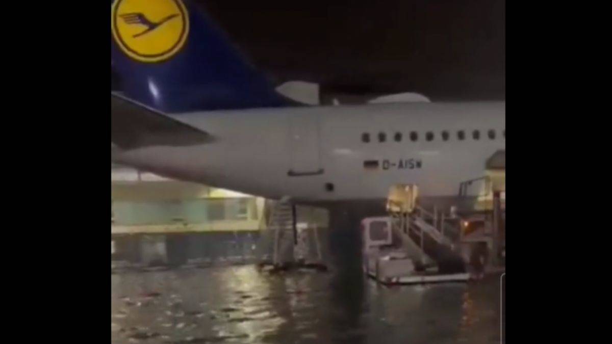 Almanya'da Frankfurt Havalimanı'nı su bastı