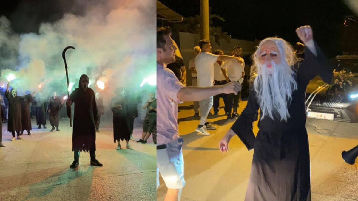 Düğünde damadı böyle karşıladılar