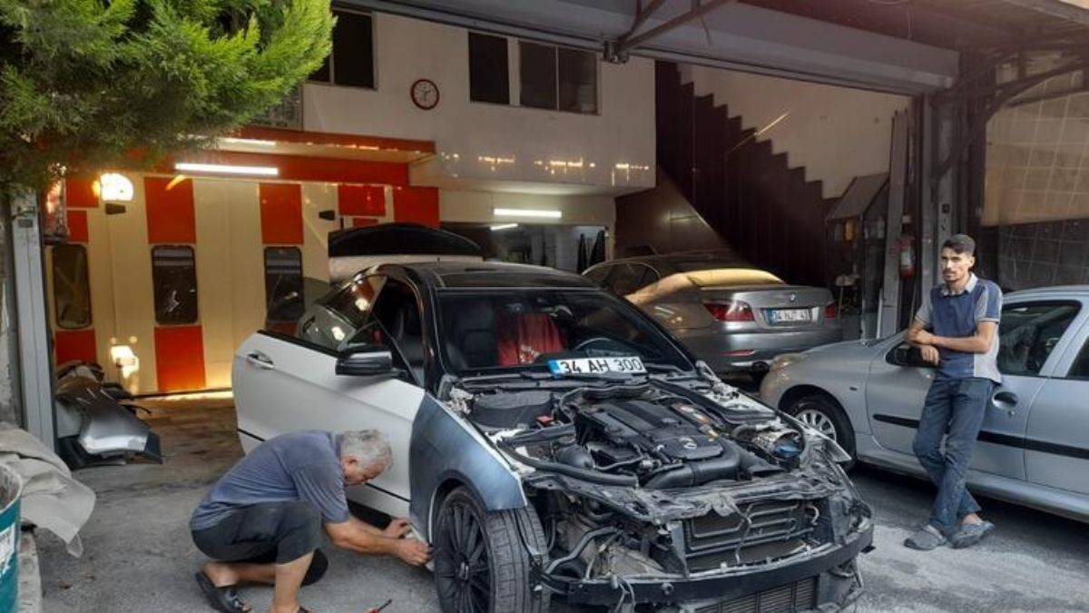 Hasarlı otomobile trafik cezası kesildi