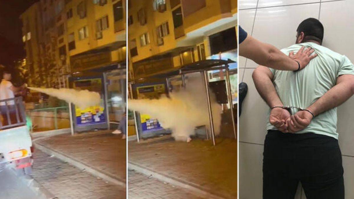 Duraktaki kişiye gaz sıkıp görüntü çeken 7 kişi adliyede