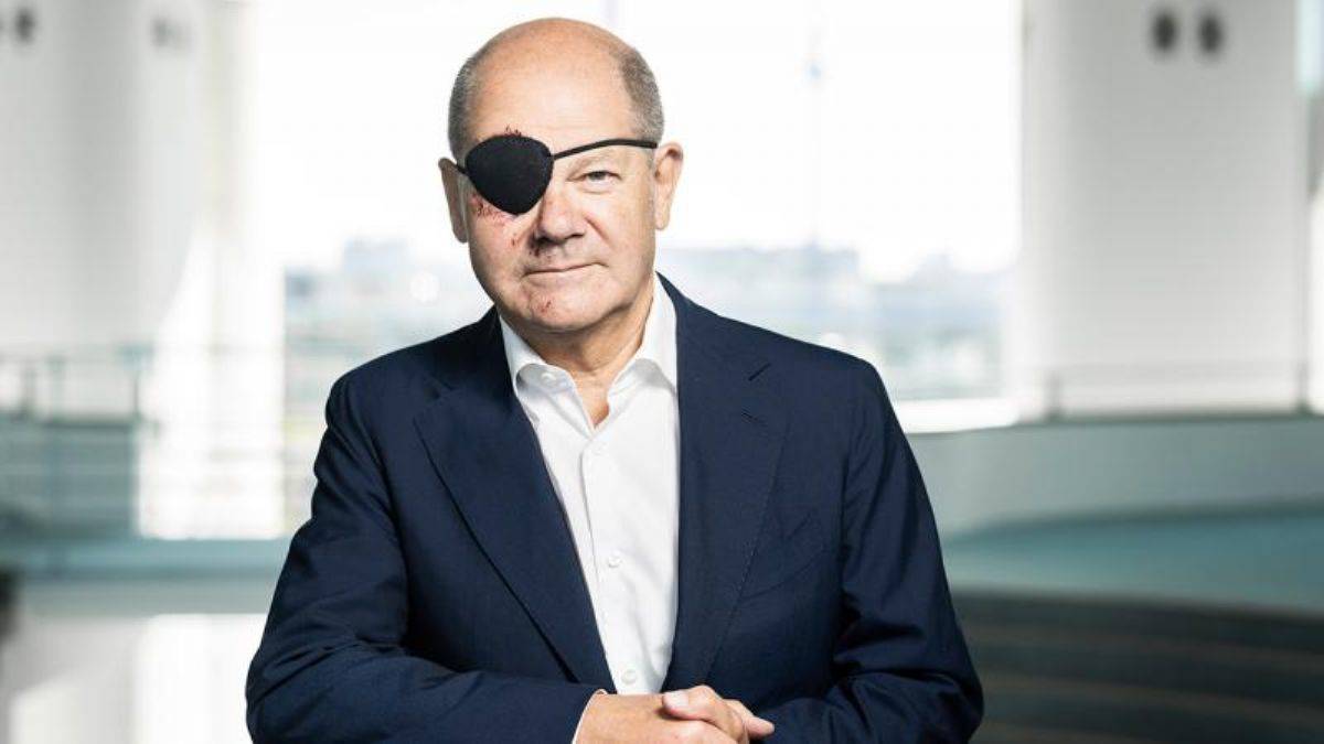 Başbakan Scholz'dan 'tek gözlü' fotoğraf paylaşımı