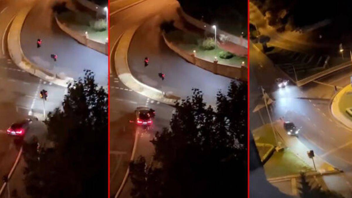 Kavşakta ilginç kaza; tüm kaldırımlara çarptı