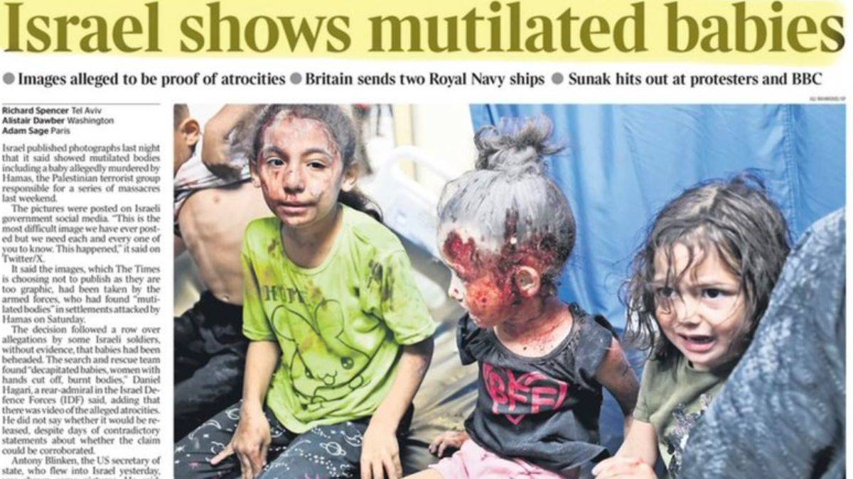 The Times, İsrail'in 'bebek iddiaları' haberinde Gazzeli yaralı çocukların fotoğrafını kullandı