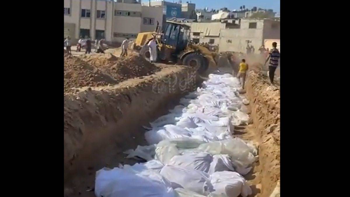 Gazze'de dondurma kamyonları morg olarak kullanılıyor; toplu mezarlar açılıyor