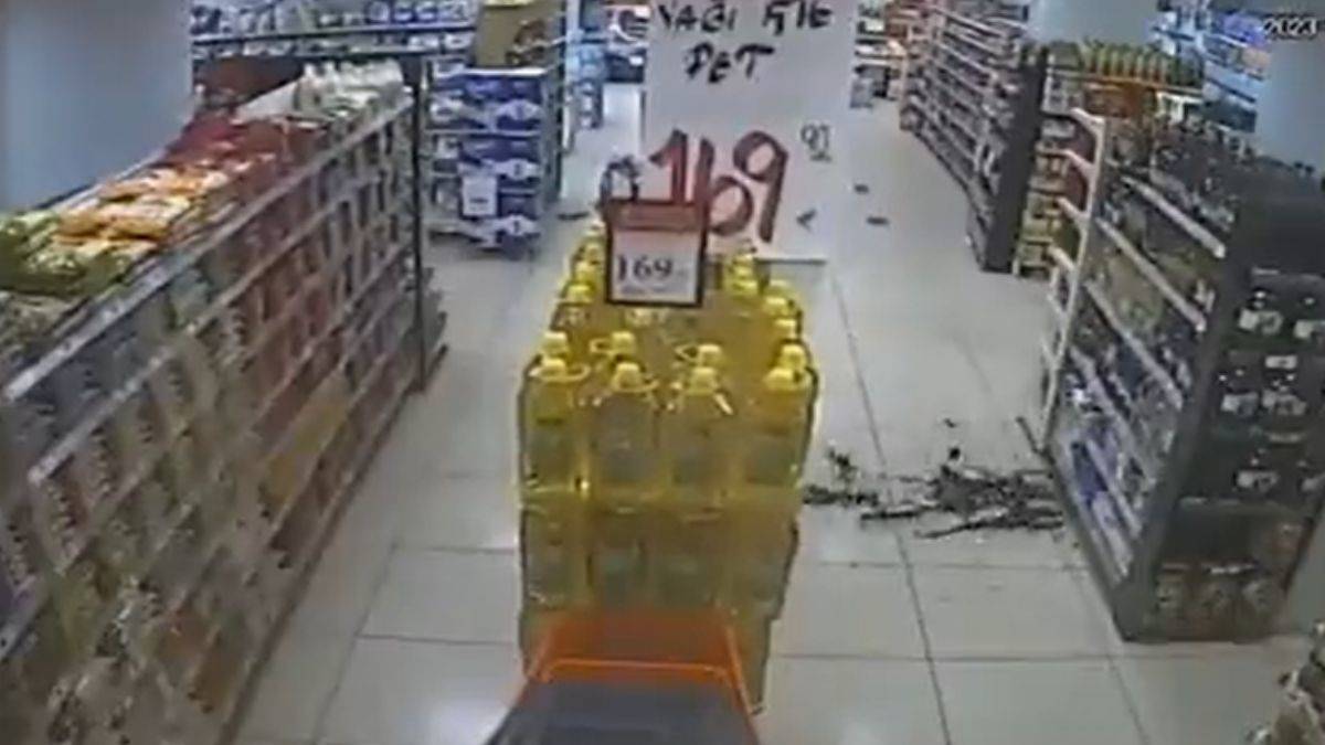 Düzce'deki 3,9 büyüklüğündeki deprem kamerada