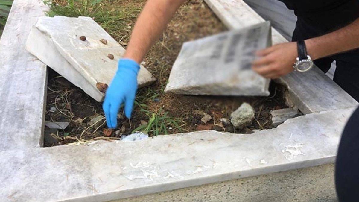 Dedesinin mezarında uyuşturucu sakladığı ortaya çıktı