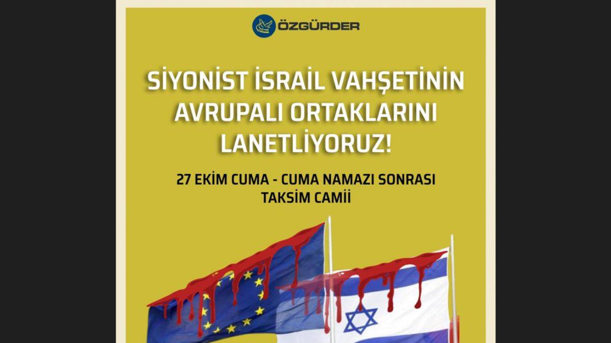 Taksim'de Filistin'e destek çağrısı