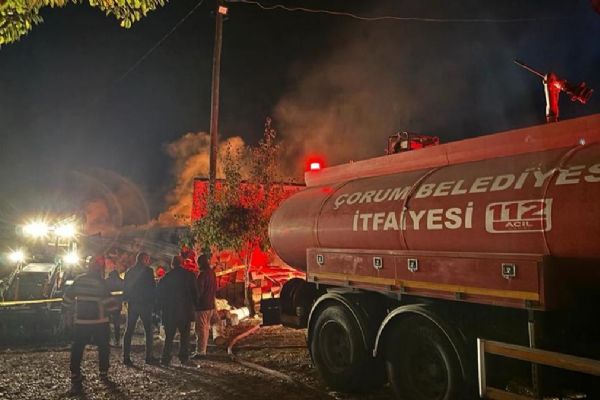 Çorum'da ev yangını
