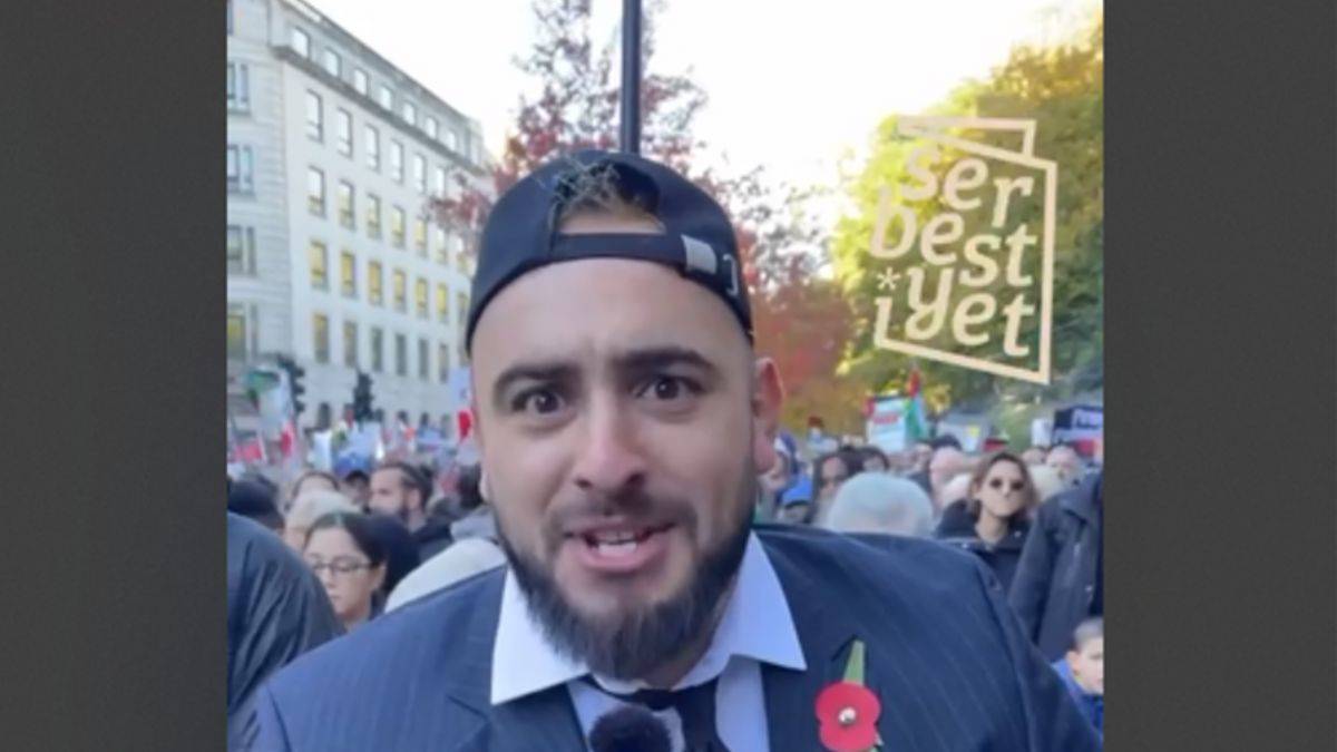 Londra'daki Filistin gösterisinde Sunak ile dalga geçti