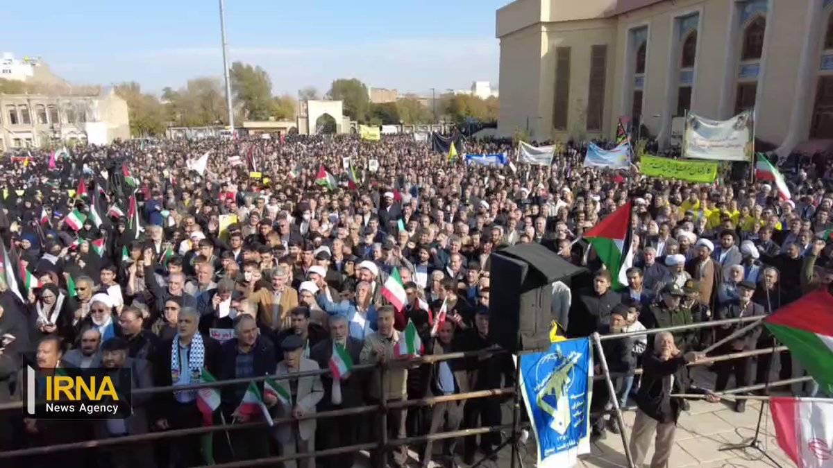 Tebriz halkından, mazlum Gazze halkı için destek gösterileri düzenledi
