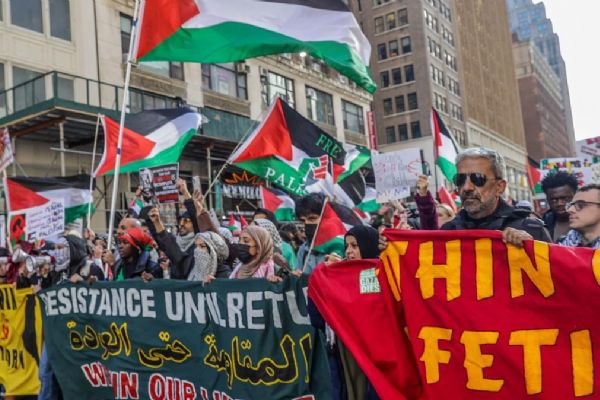 New York'da Gazze'ye destek gösterisi