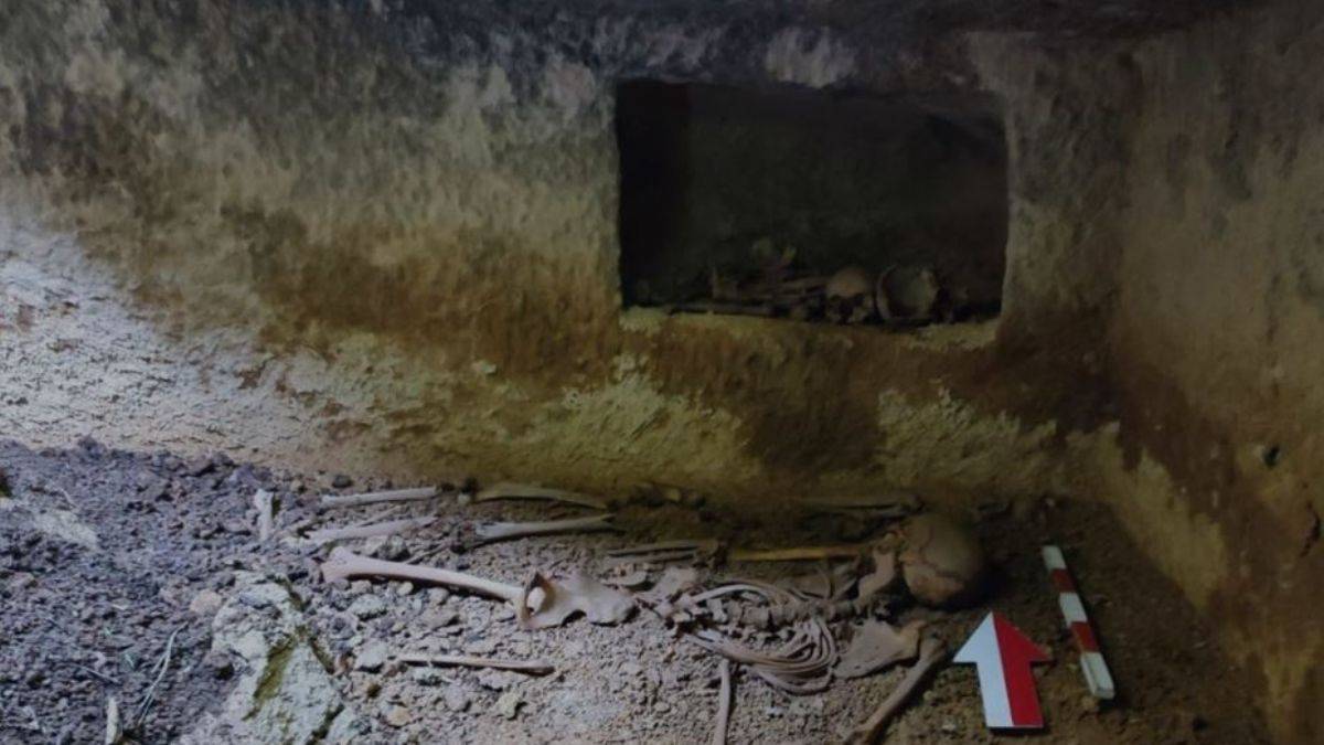 Evin bahçesi çöktü, Roma dönemi oda mezar çıktı