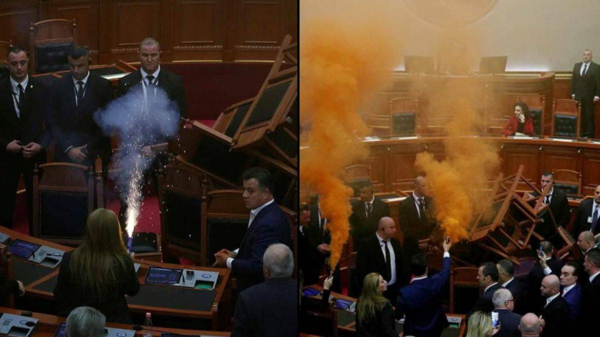 Arnavutluk meclisi yine karıştı