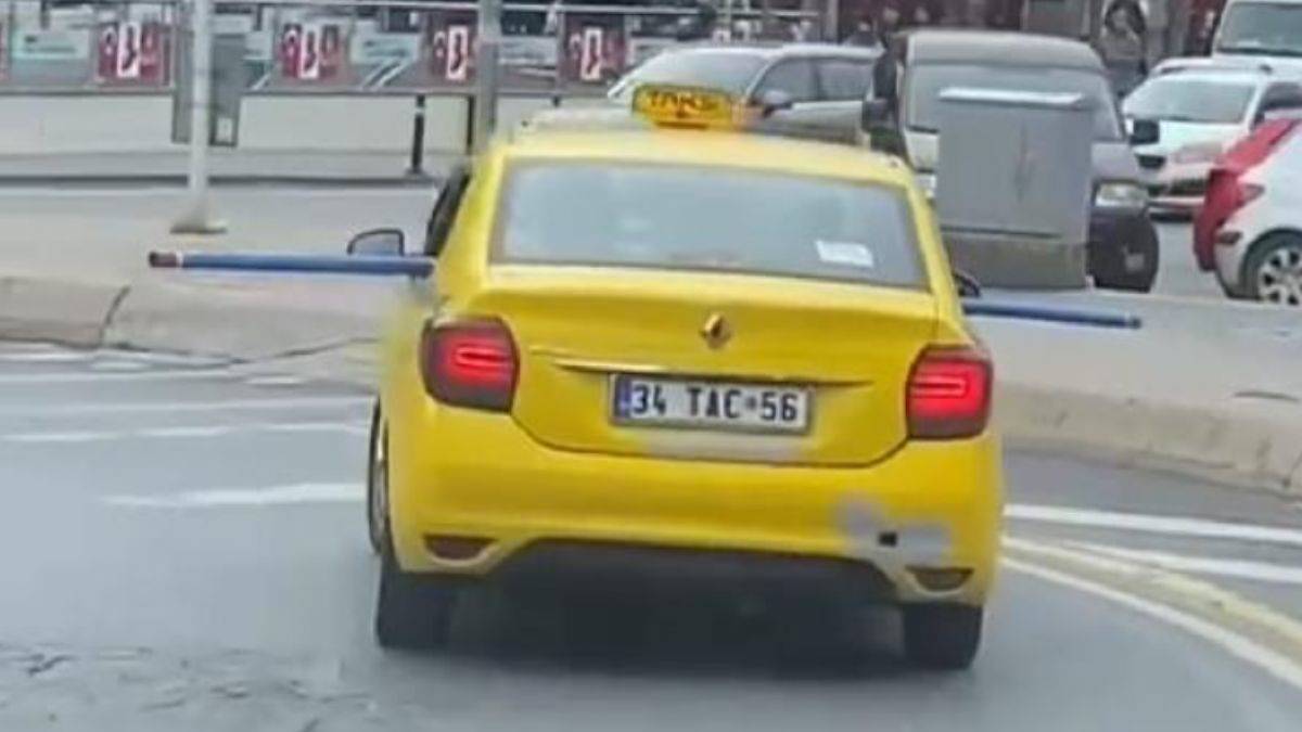 Trafikte tehlike saçan taksi