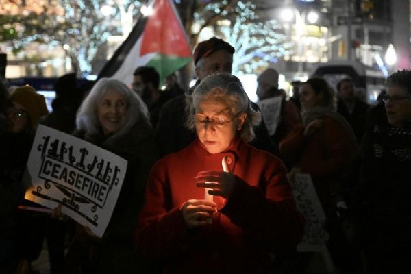 ABD'nin veto kararına BM Daimi Temsilciliği önünde protesto