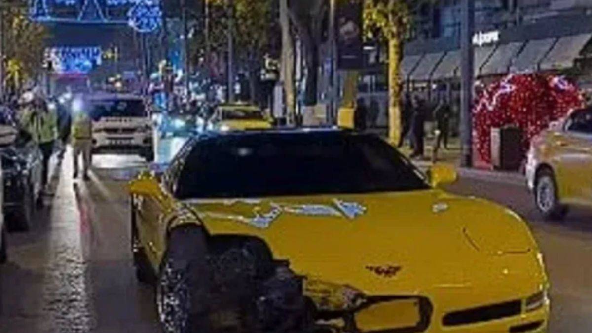 Valeye lüks araçla kaza yaptı