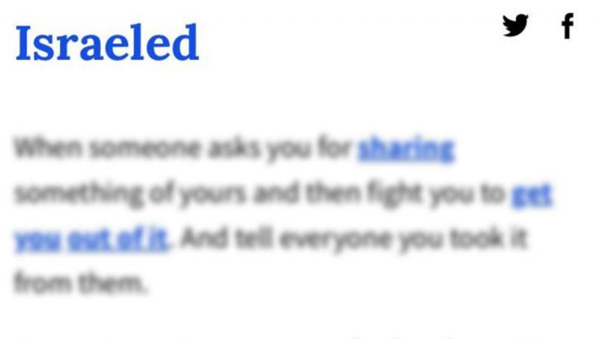 'İsrail' sözlükte hırsızlık fiili oldu: Israeled