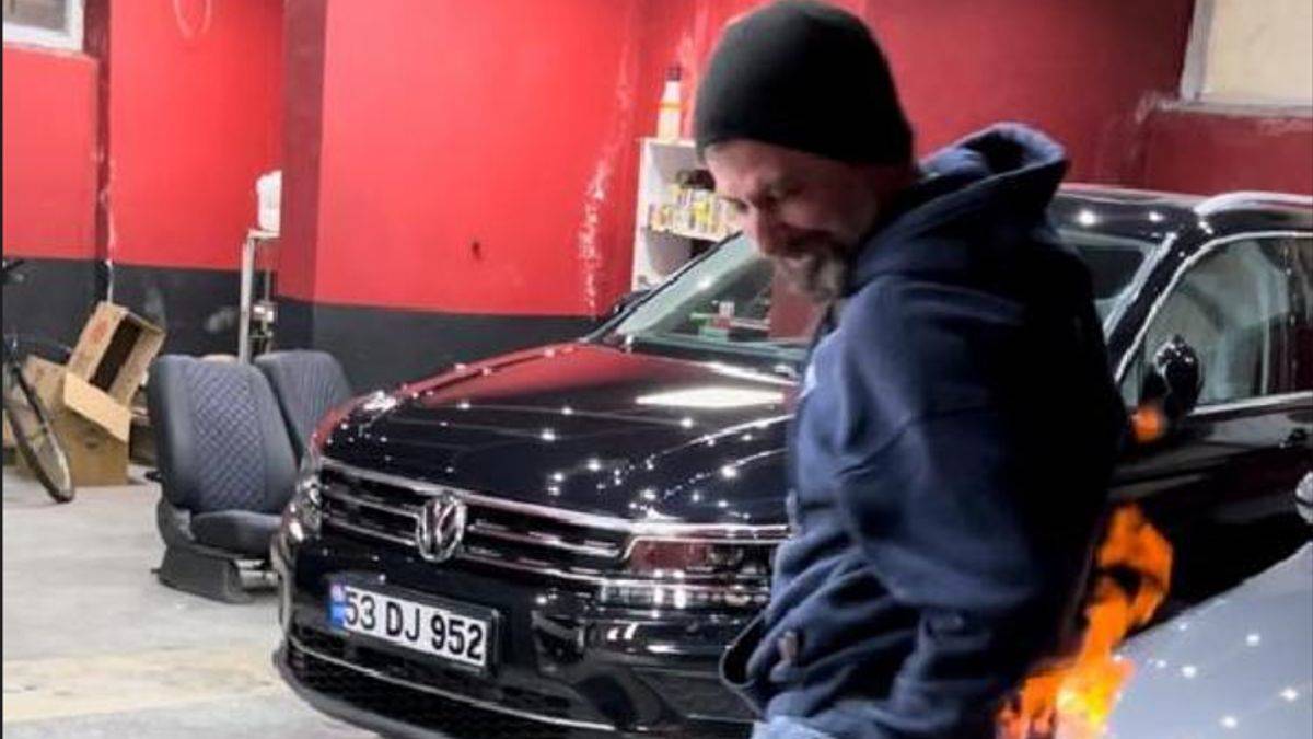 Sosyal medya için video çekerken yandı