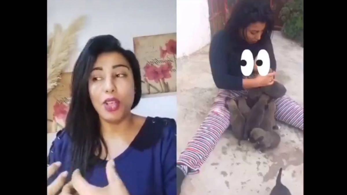 Yavru köpekleri emziren kadın ülkeyi karıştırdı