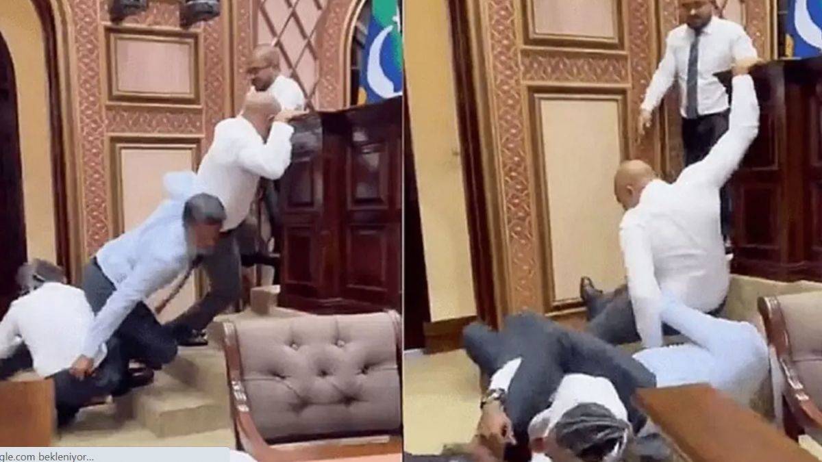 Maldivler'de arbede! Bakanlara yönelik oylamada milletvekilleri birbirine girdi