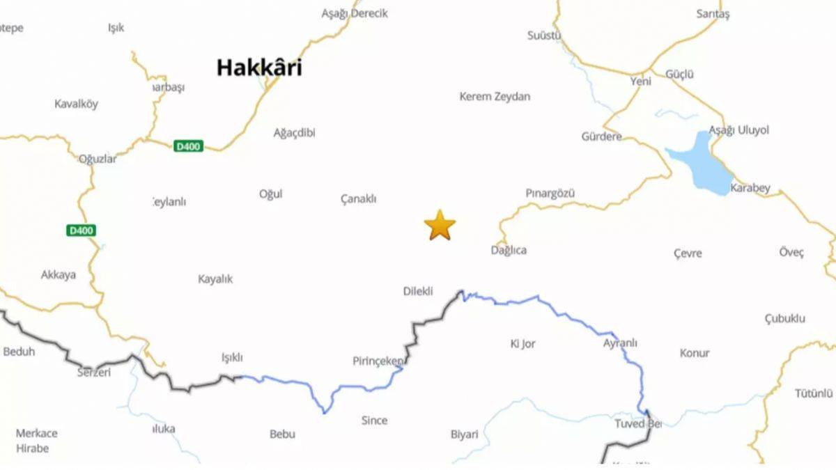 Hakkari'de 4,4 büyüklüğünde deprem