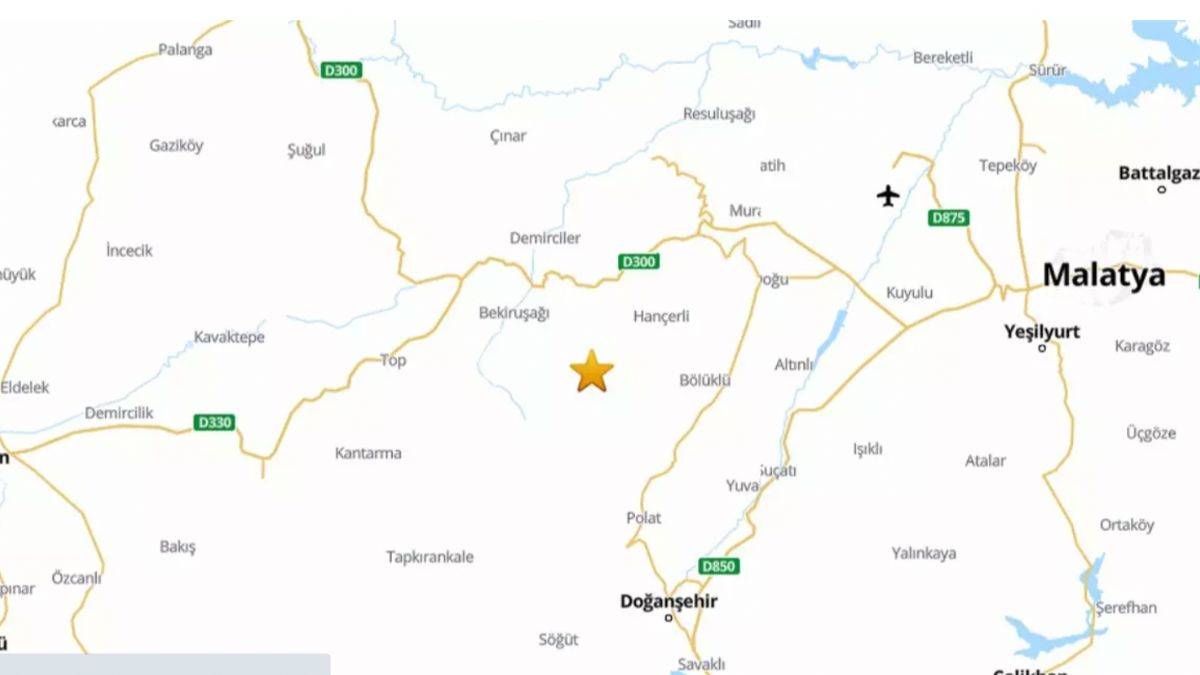 Malatya'da 4,1 büyüklüğünde deprem