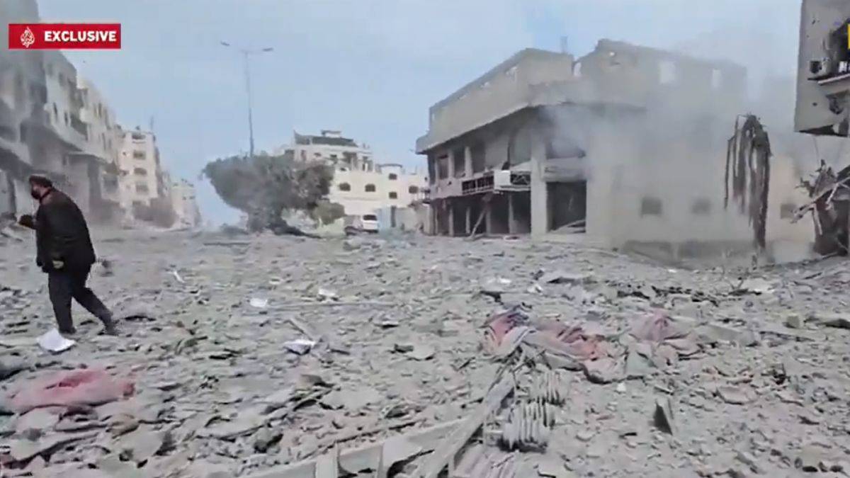 İsrail ordusunun Gazze'de havaya uçurduğu hastane binası görüntüleri