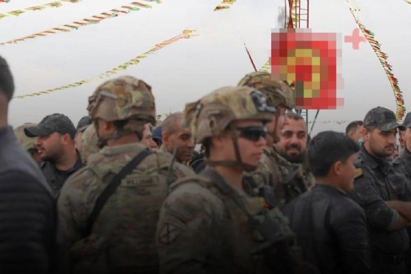 ABD askerleri, PKK paçavralarının açıldığı nevruz etkinliklerine katıldı