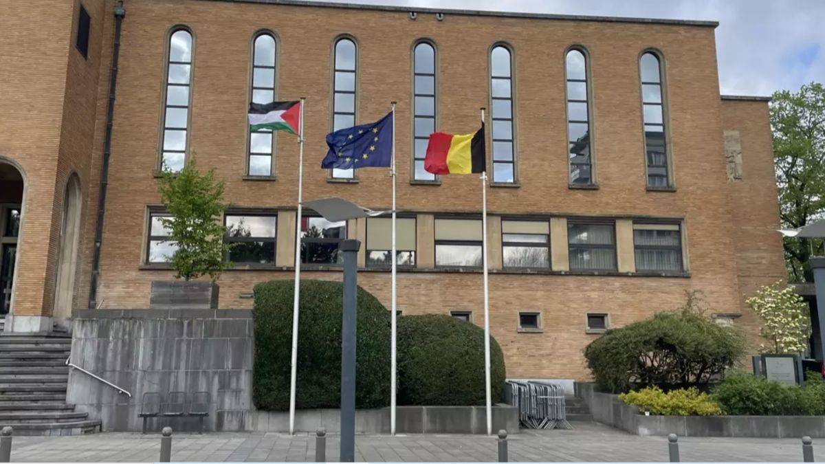 Belçika'da Filistin bayrağı tepkilerin ardından yeniden göndere çekildi