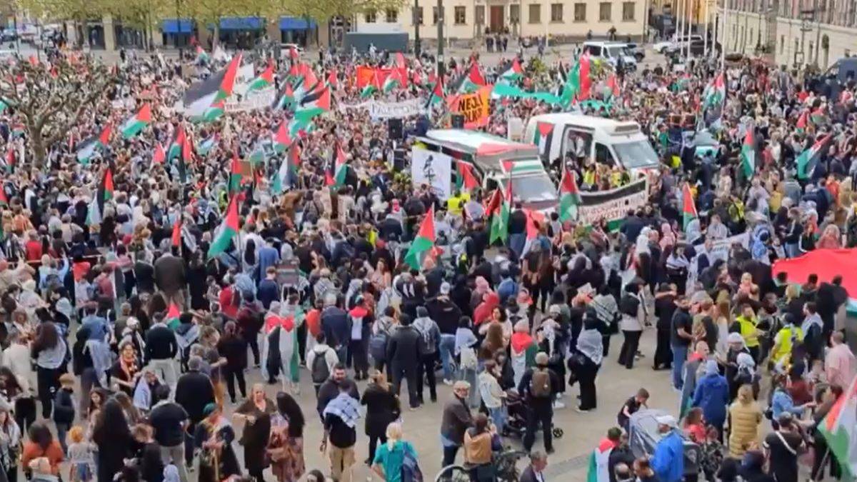 On binlerin Eurovision protestosu! 'Sonuna kadar Filistin'