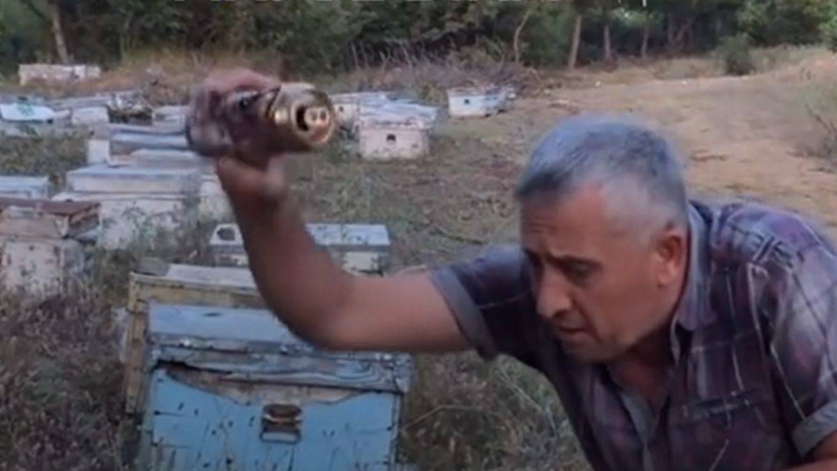 Arıların tükettiği birayı dalga geçerek anlattı