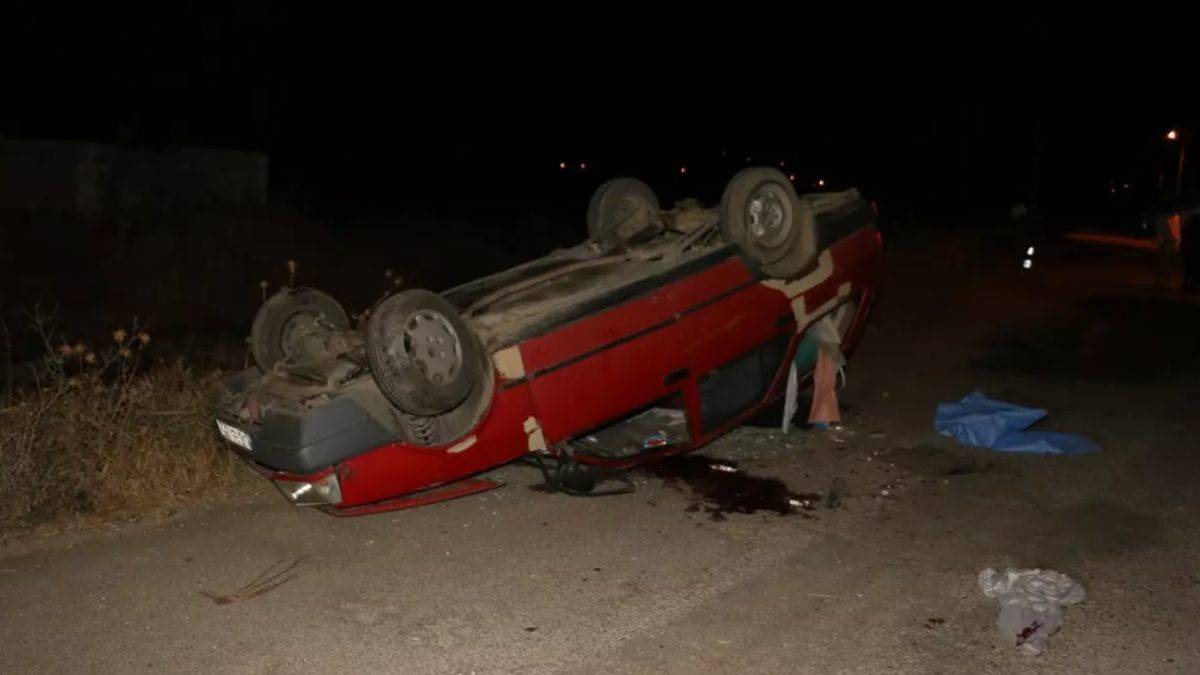 Manisa'da otomobil takla attı