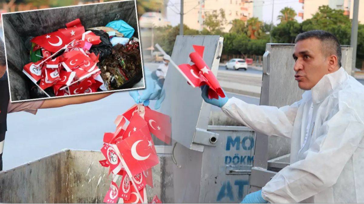 Antalya'da Türk bayraklarına yönelik tepki çeken görüntüler!