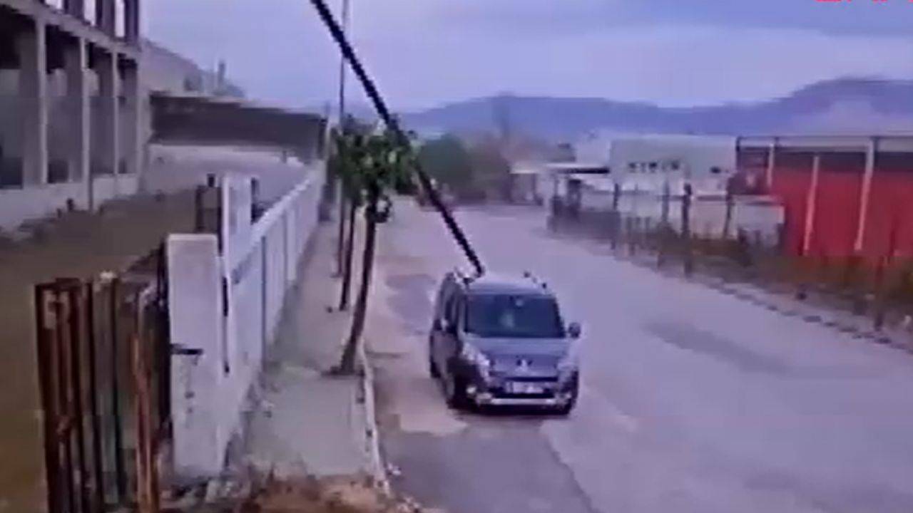 Lodosla gelen kaza! Ok gibi saplandı