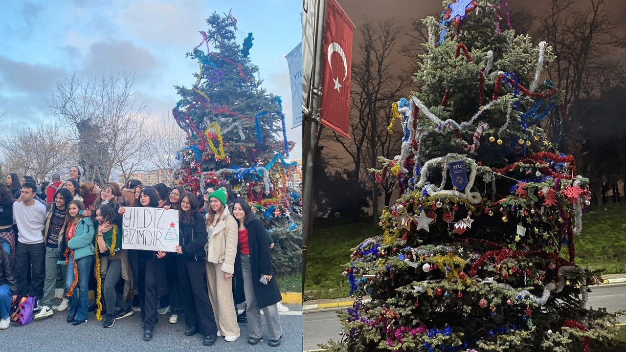 Üniversite bahçesinde 'Noel ağacı' kavgası
