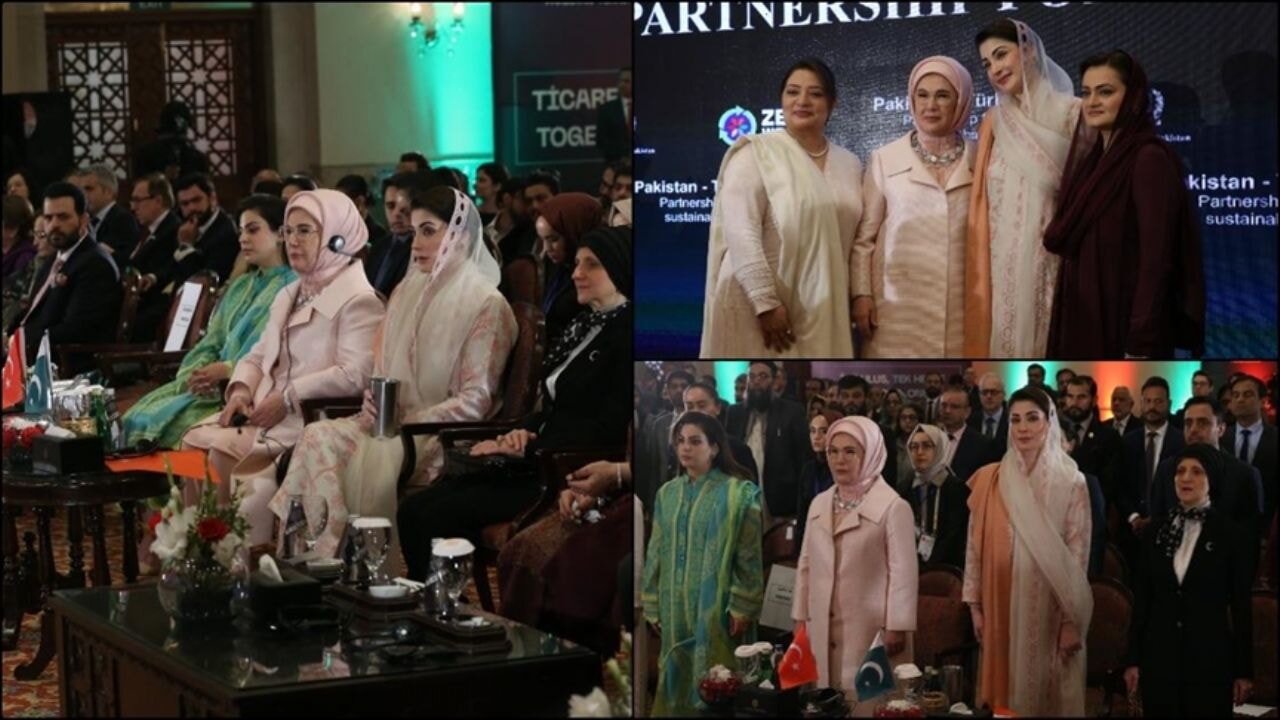 Emine Erdoğan, Pakistan'da  iki ülke arasındaki işbirliğinin de örnek teşkil etmesi gerektiğini söyledi.