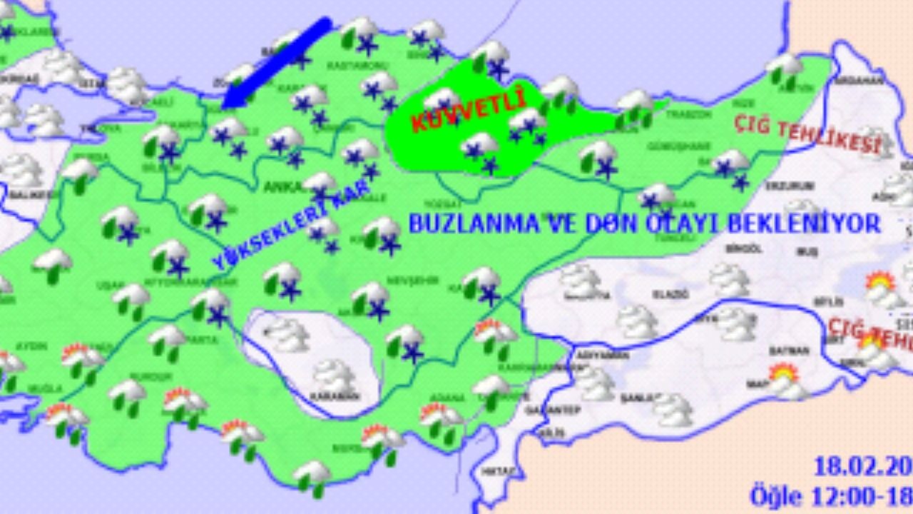 Türkiye geneli hava durumu (18 Şubat 2025)