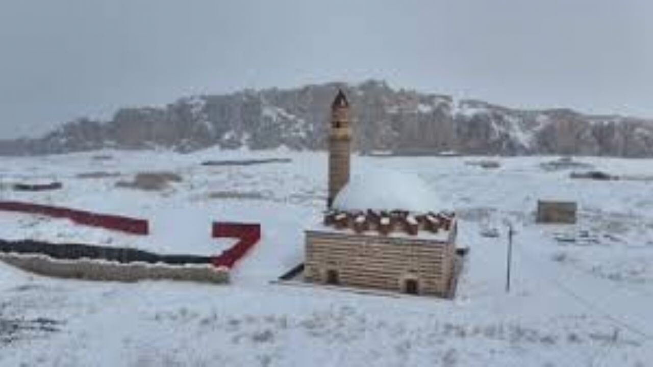 Van'ın Gevaş ilçesinde etkili olan kar sonrası doğa tamamen beyaza büründü.