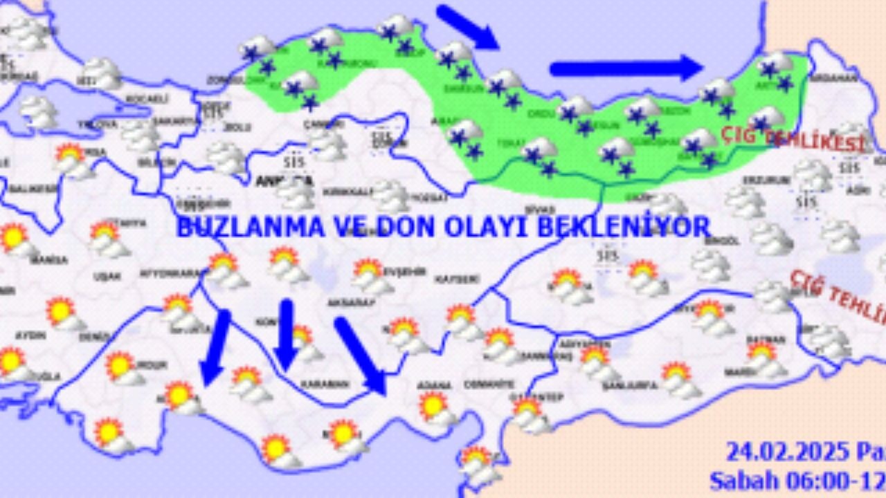 Hava durumu 24Şubat 2025 Türkiye geneli