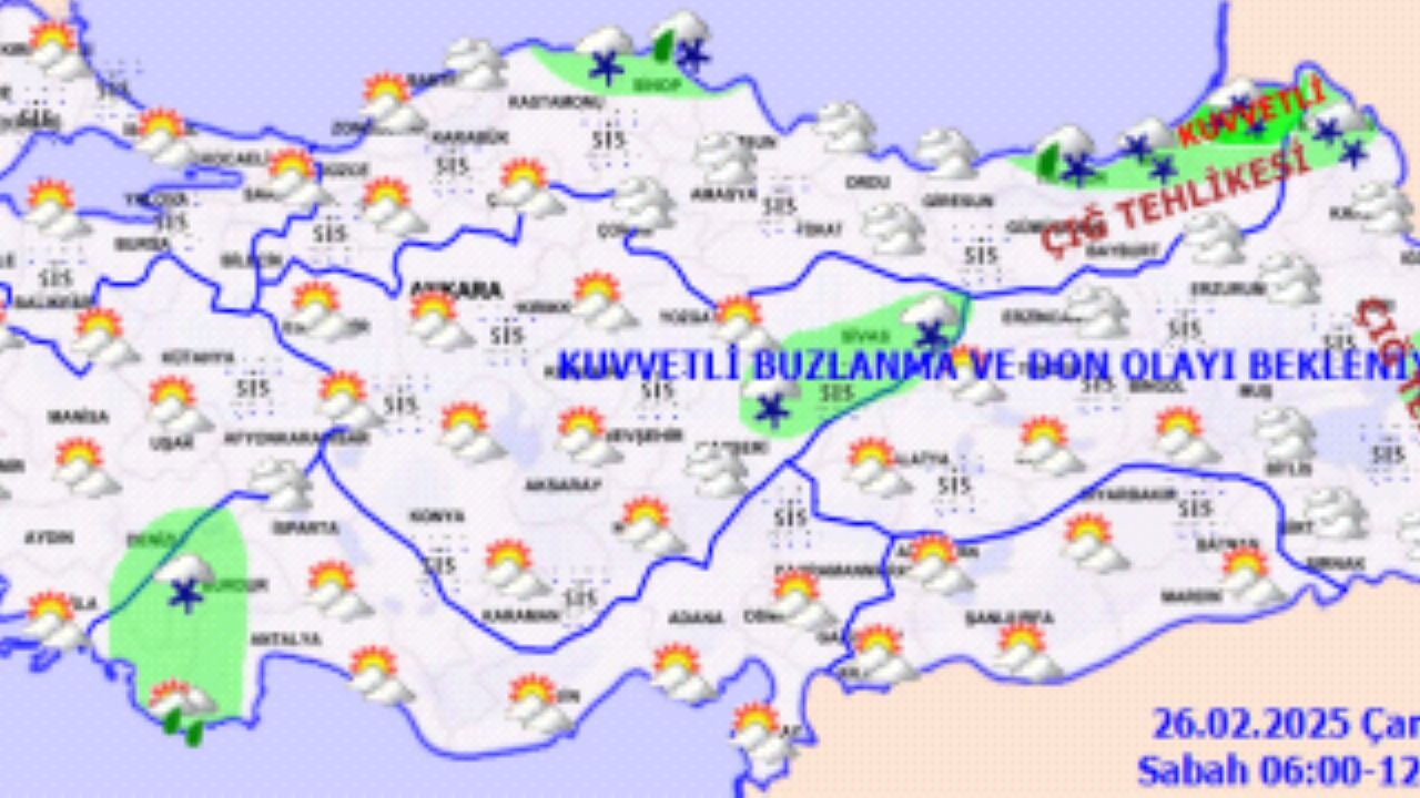 Türkiye geneli günlük hava durumu