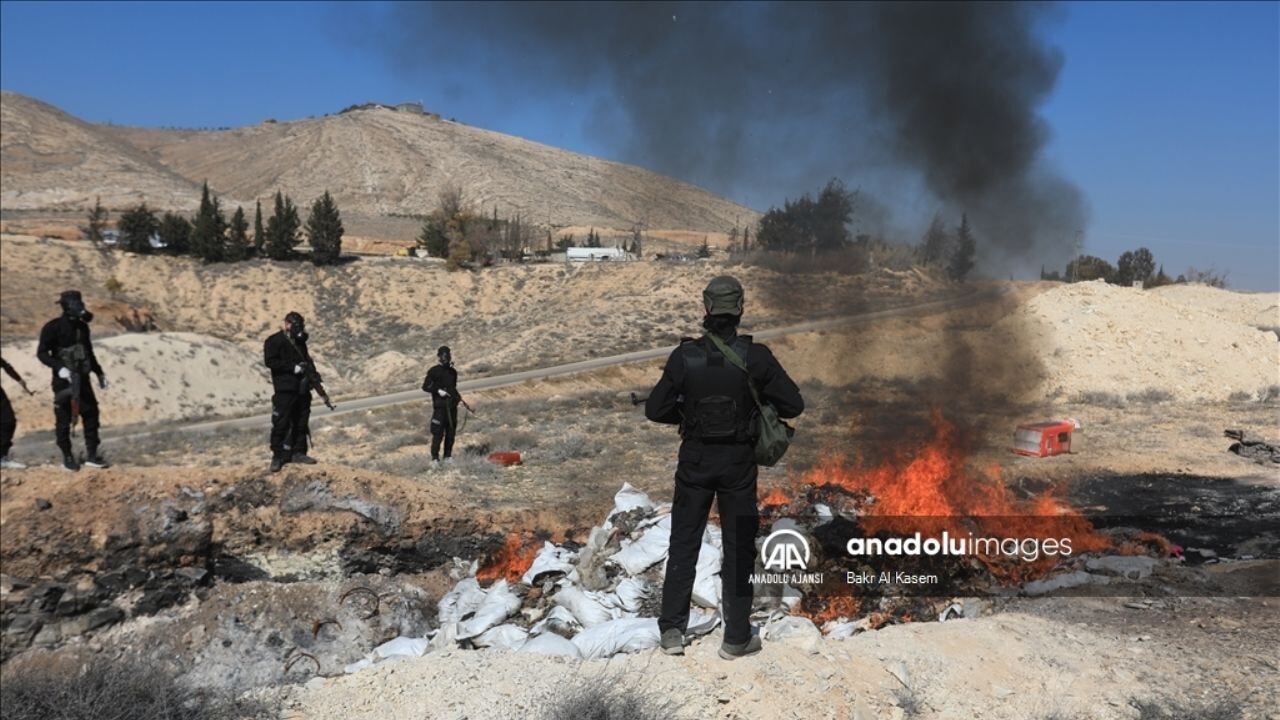 Şam'da uyuşturucu operasyonu! 1 Ton uyuşturucu imha edildi